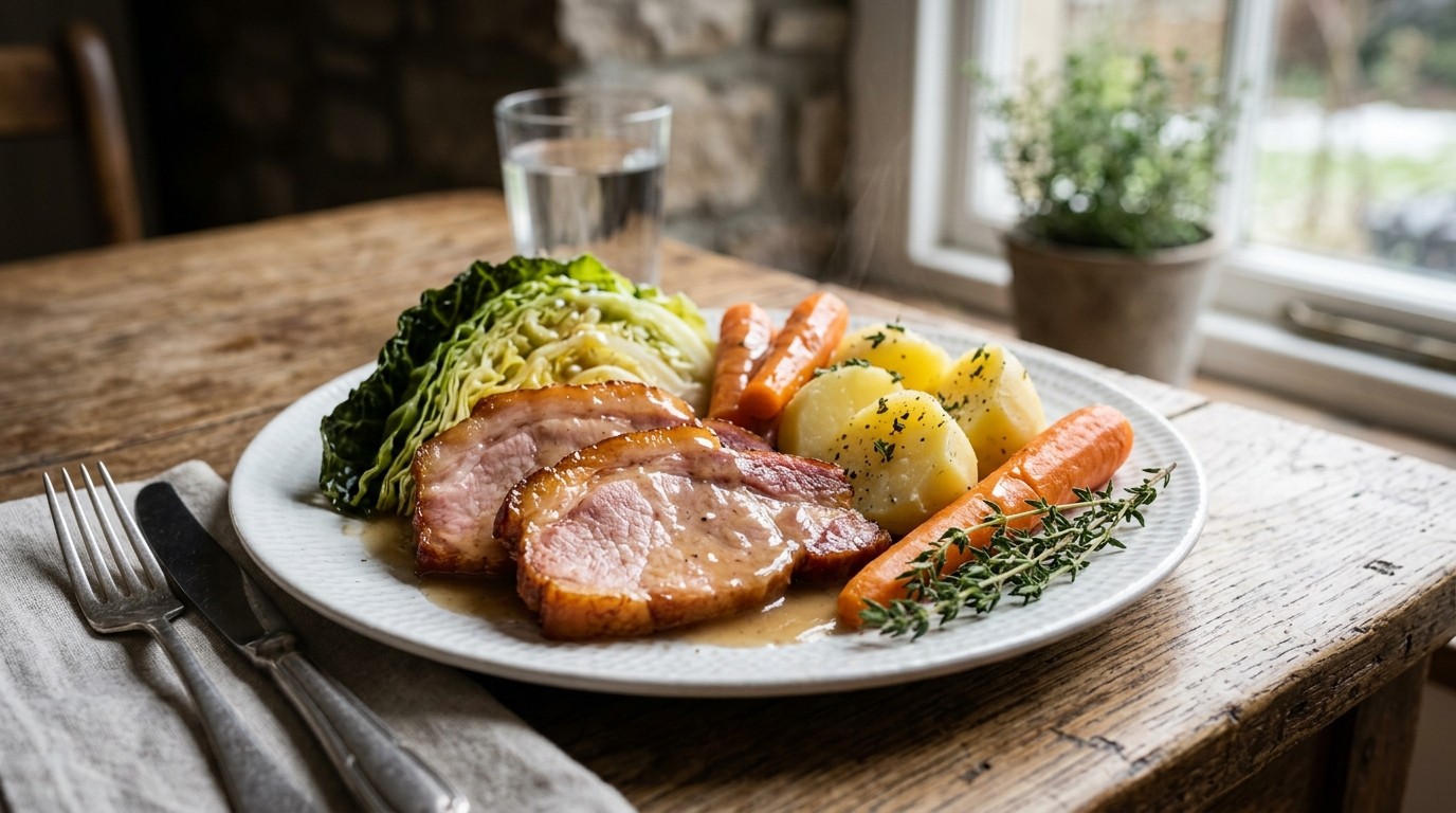 Dublin sunday van gerookte bacon en kool