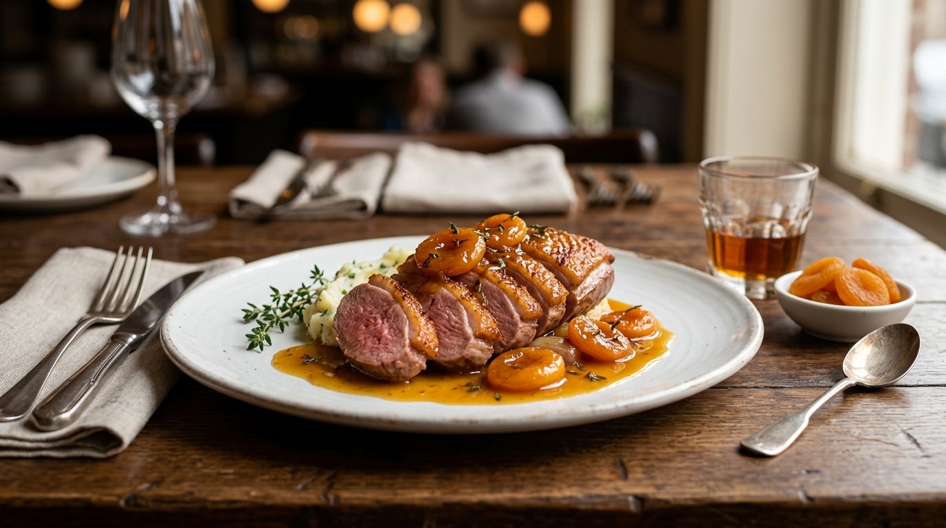 Eendenborstfilet met abrikozensaus