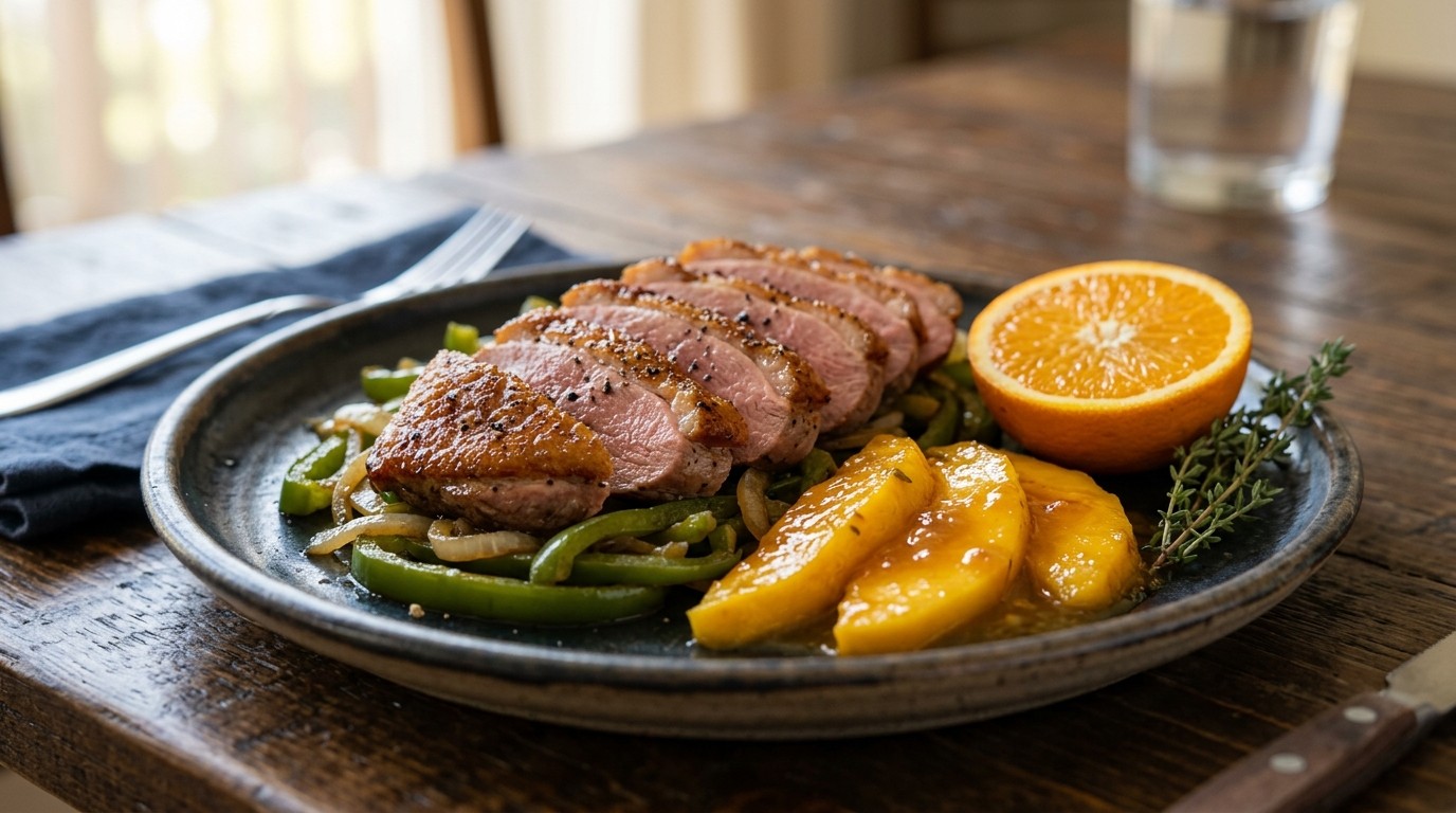Eendenborstfilet met Paprika en Mango