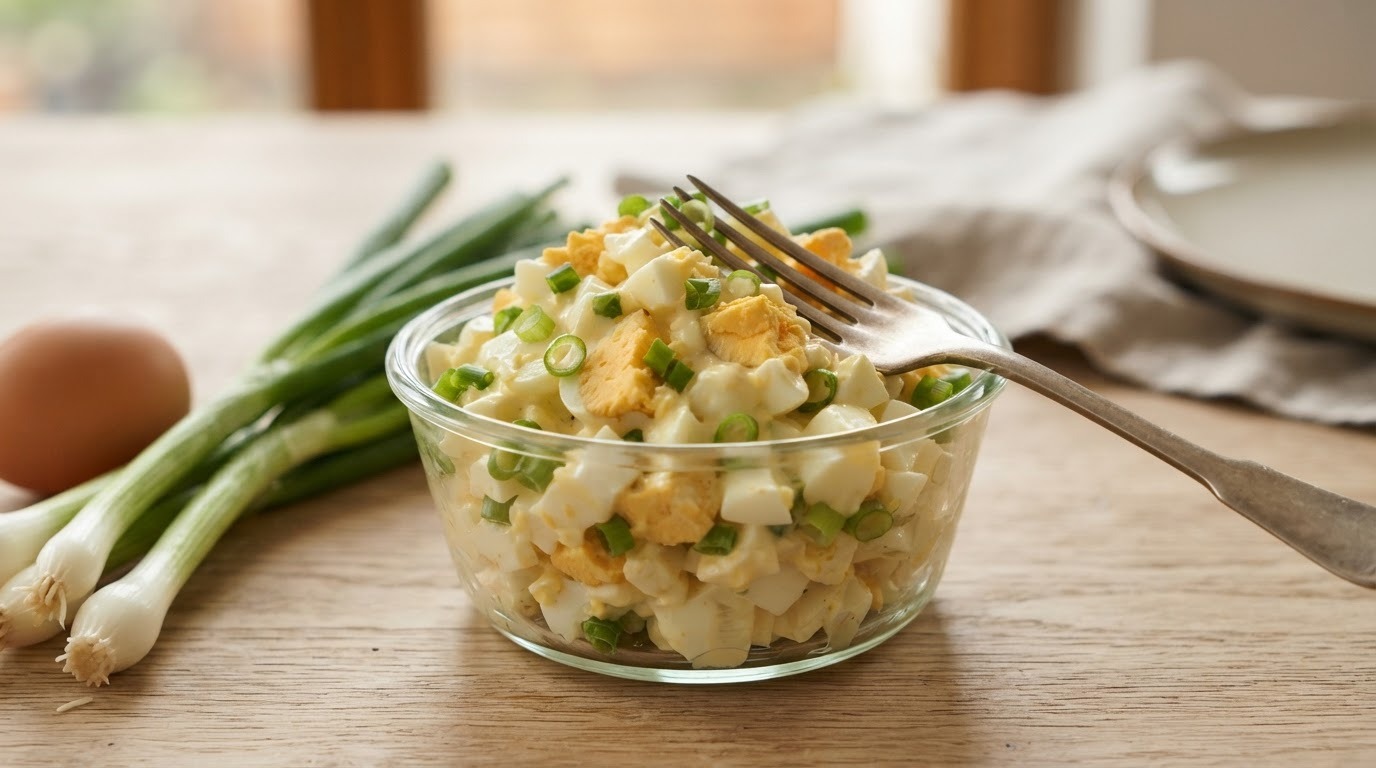 Ei salade met bosui