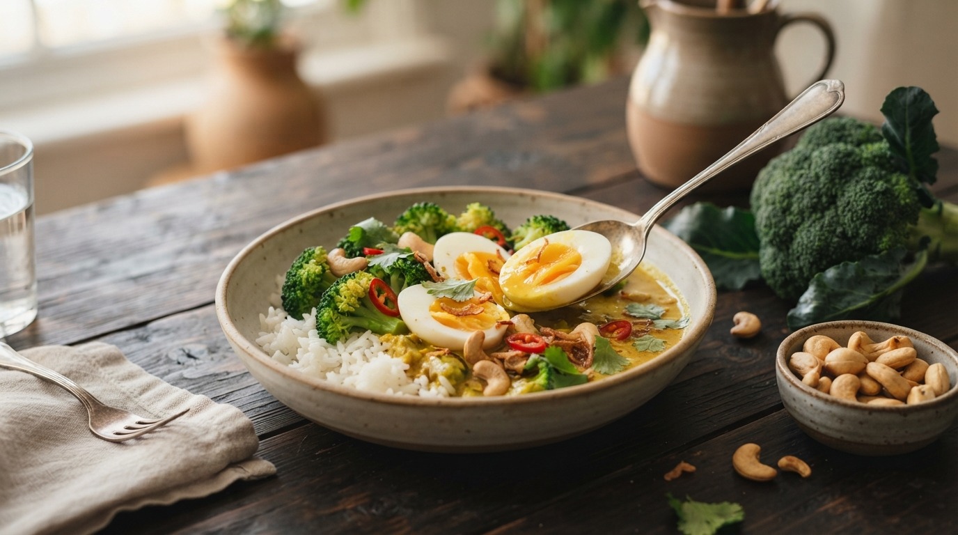 Eiercurry met Broccoli