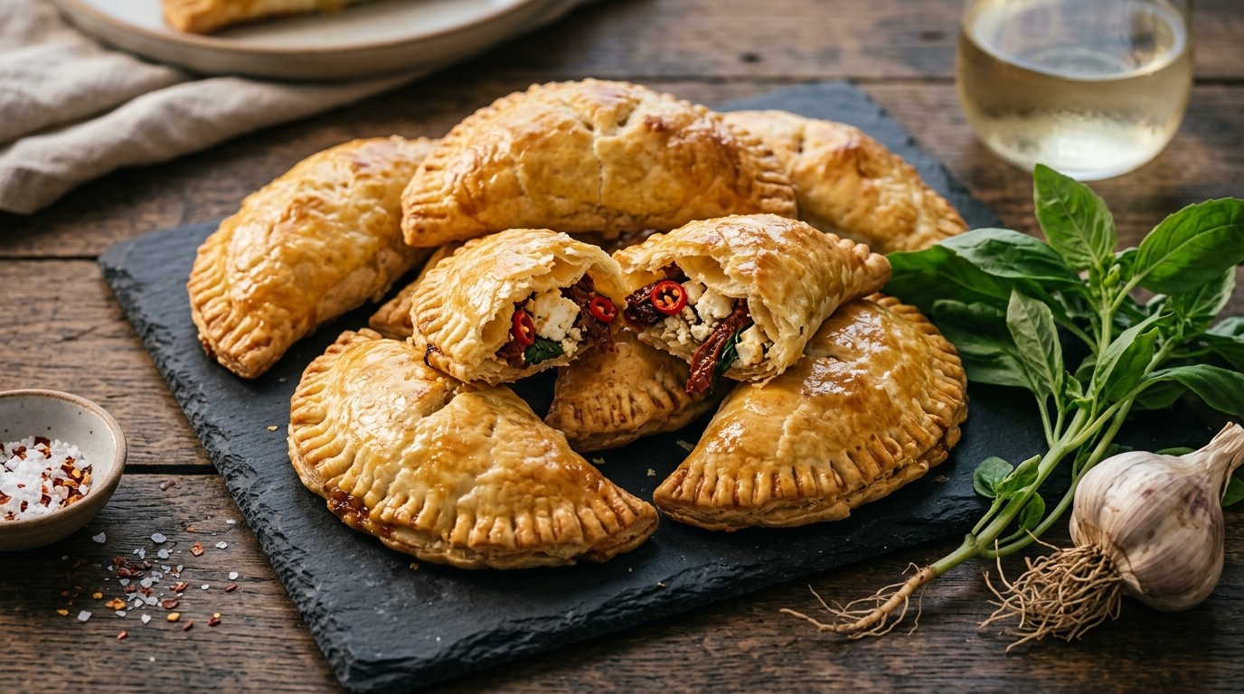 Empanada met Fetakaas, Spaanse Peper en Zongedroogde Tomaar