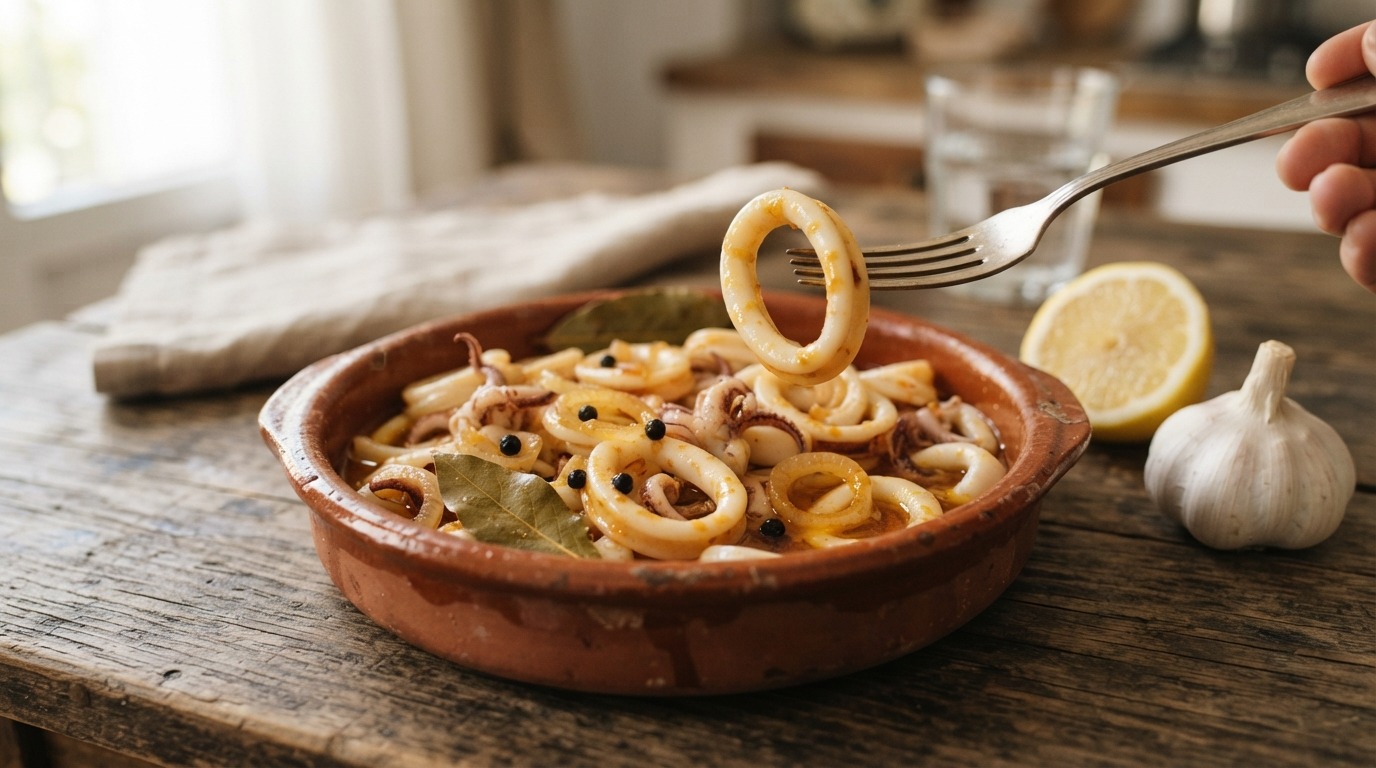 Escabeche de Calamares (gemarineerde Inktvis)