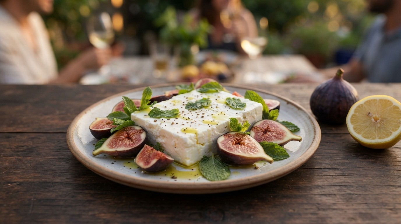Feta met vijgen en munt
