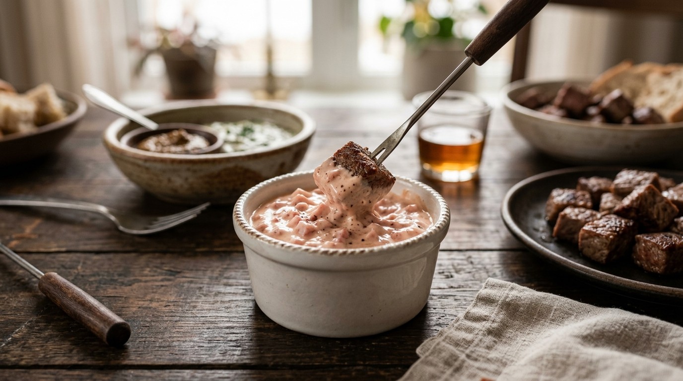 Fonduesausje met ham