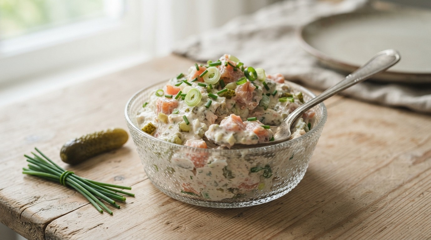 Forelsalade met lente-uitjes