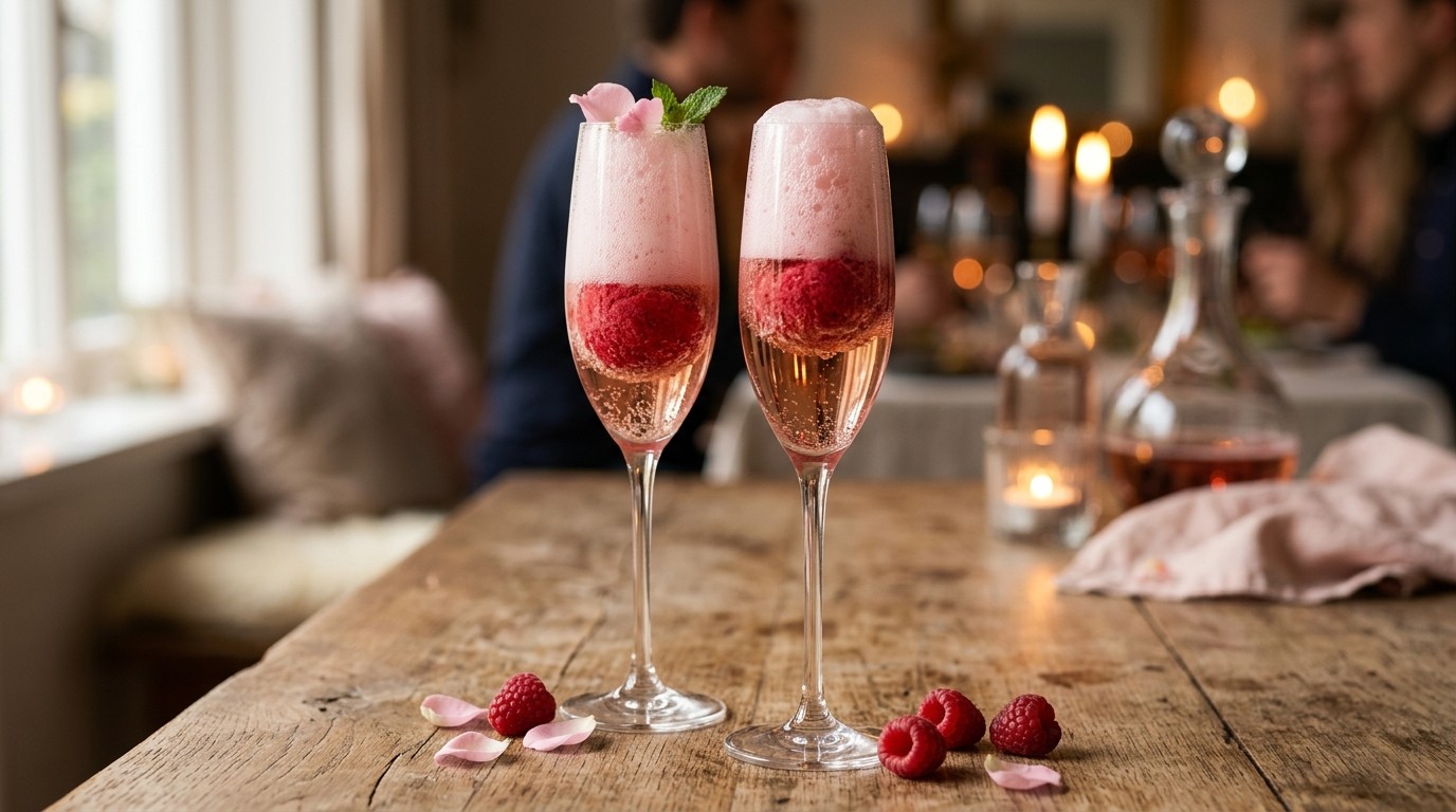 Frambozen champagne spoom
