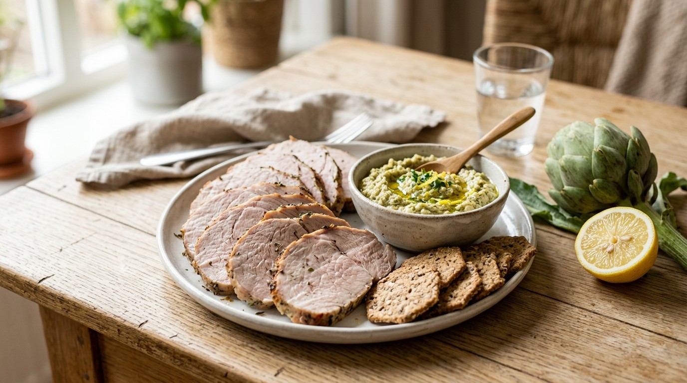 Fricandeau met Artisjokkentapenade