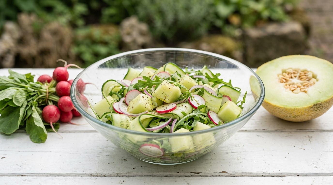 Frisse Komkommer-meloensalade