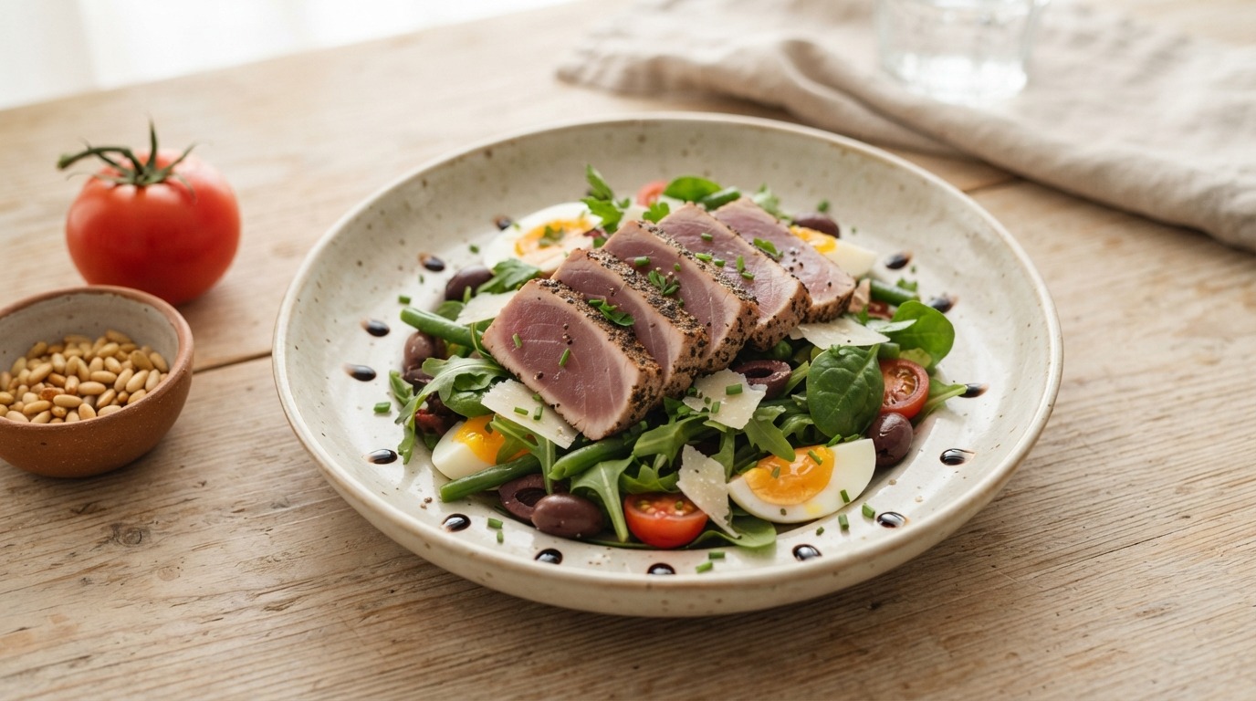 Frisse salade met verse tonijn