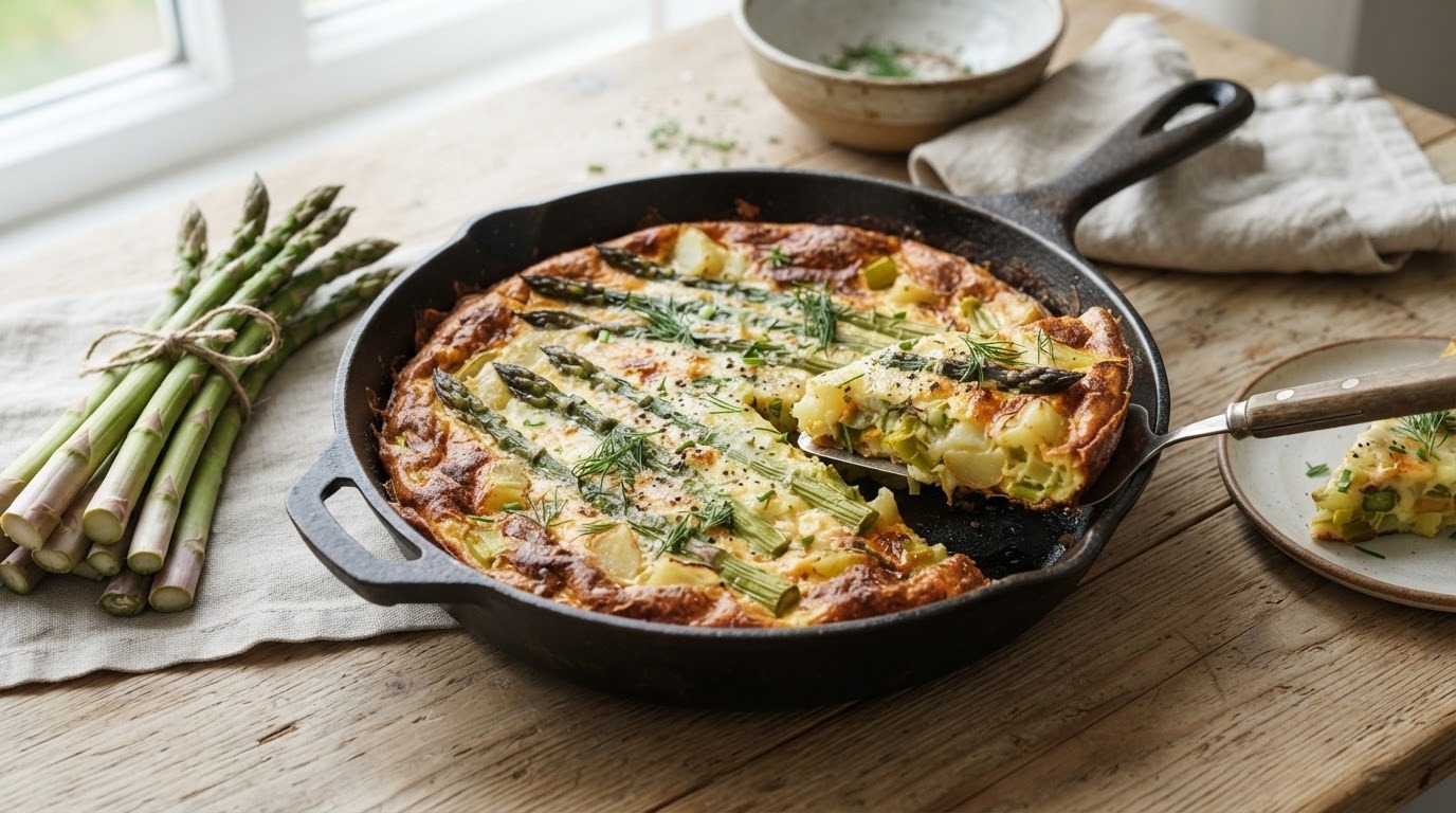 Frittata met groene asperges