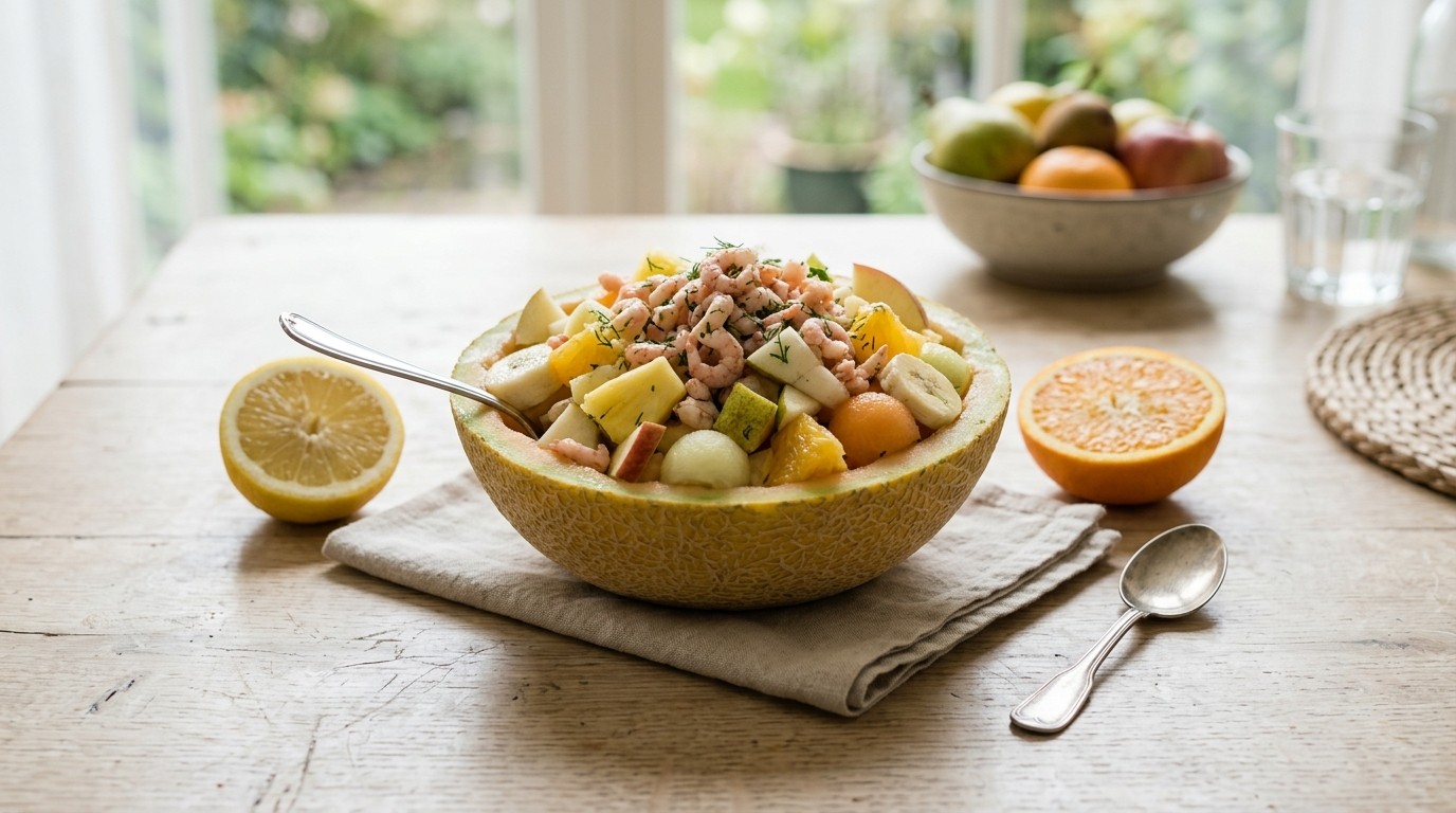 Fruitcocktail met Garnalen