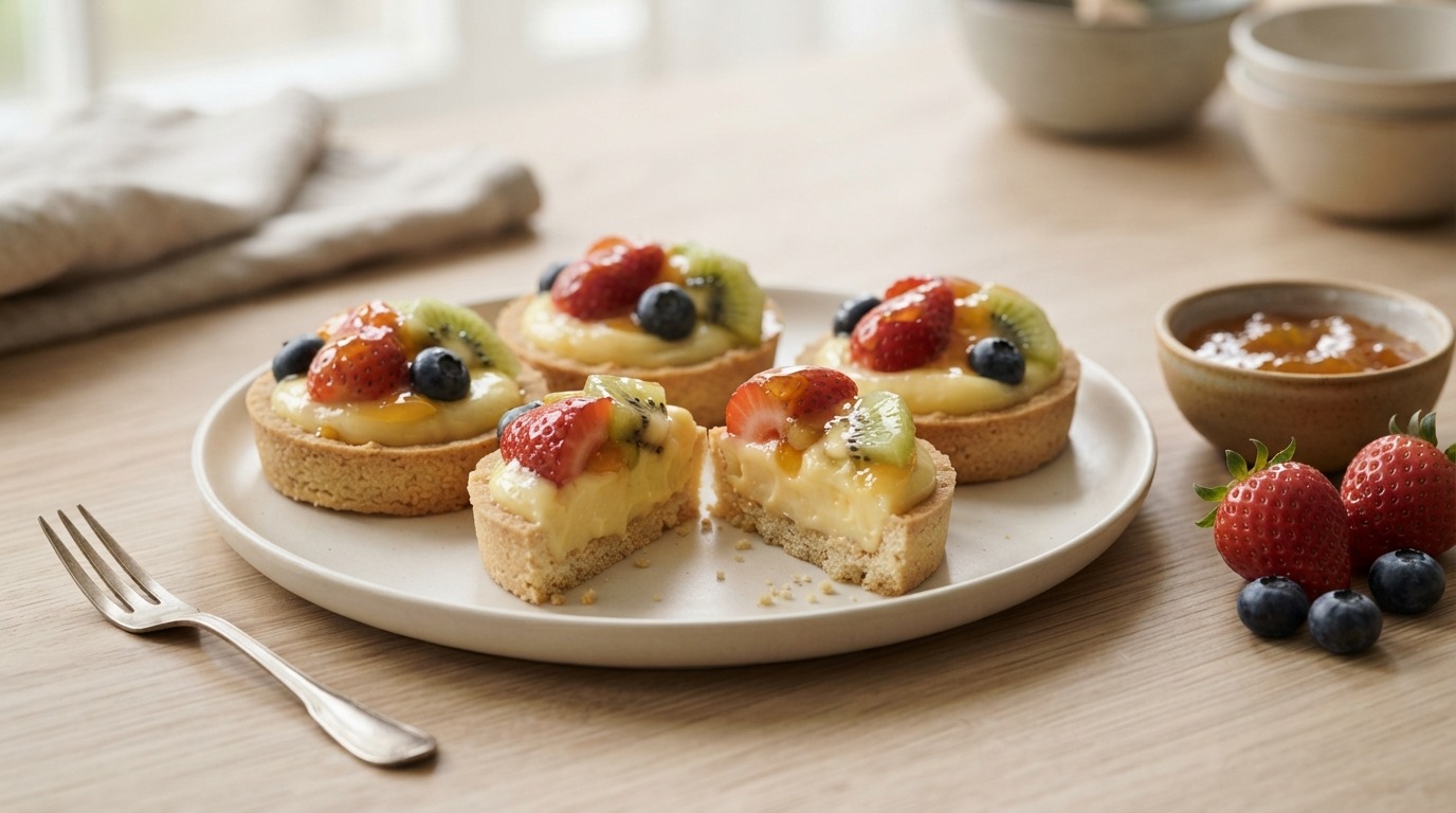 Fruittaartjes met banketbakkersroom