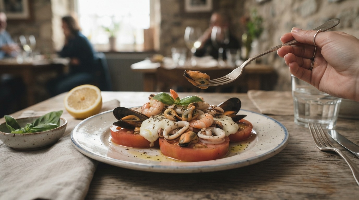 Frutti di mare op tomaat