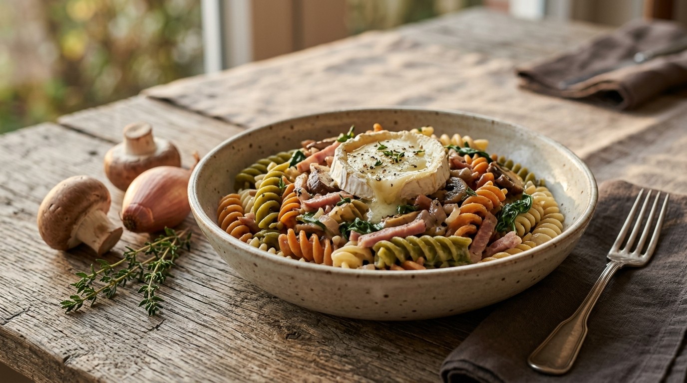 Fusilli Tricolore met een Herfstsausje en een Zacht Geitekaasje