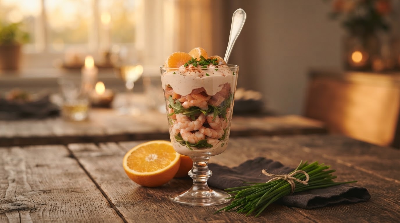 Garnalen met zalmcocktail speciaal
