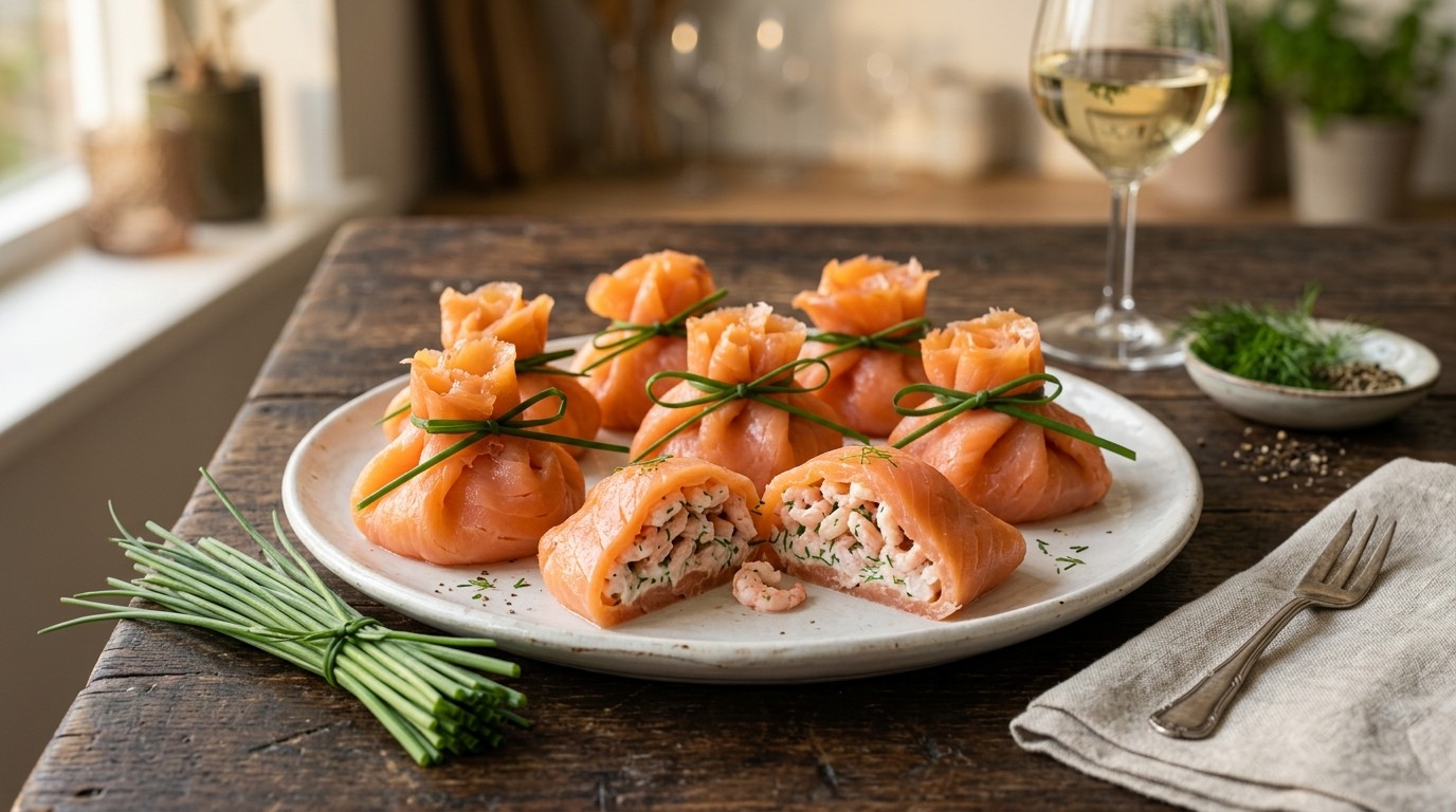 Garnalen-zalm pakketje