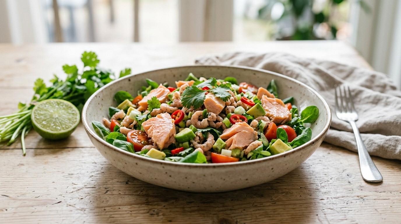 Garnalen-zalmsalade