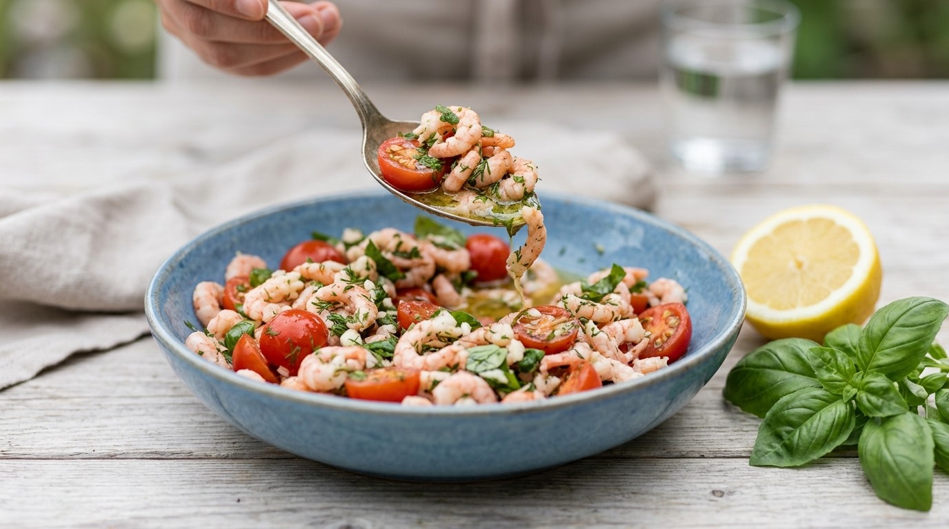Garnalensalade met cherrytomaatjes