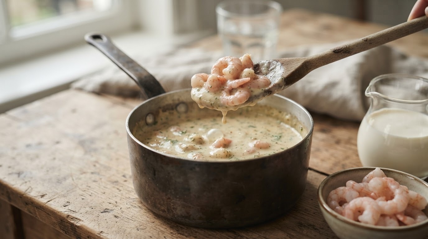 Garnalensaus met kookroom