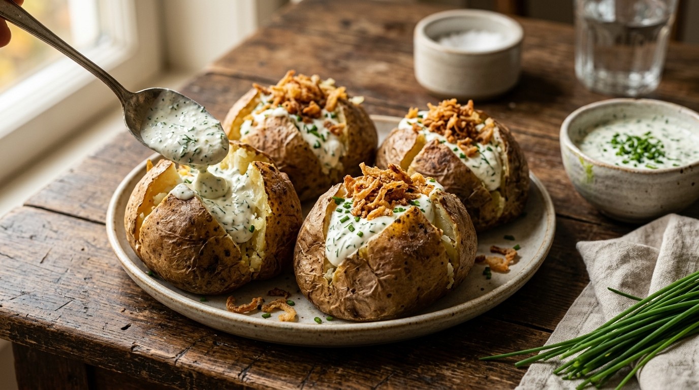 Gebakken Aardappel met Kruidensaus