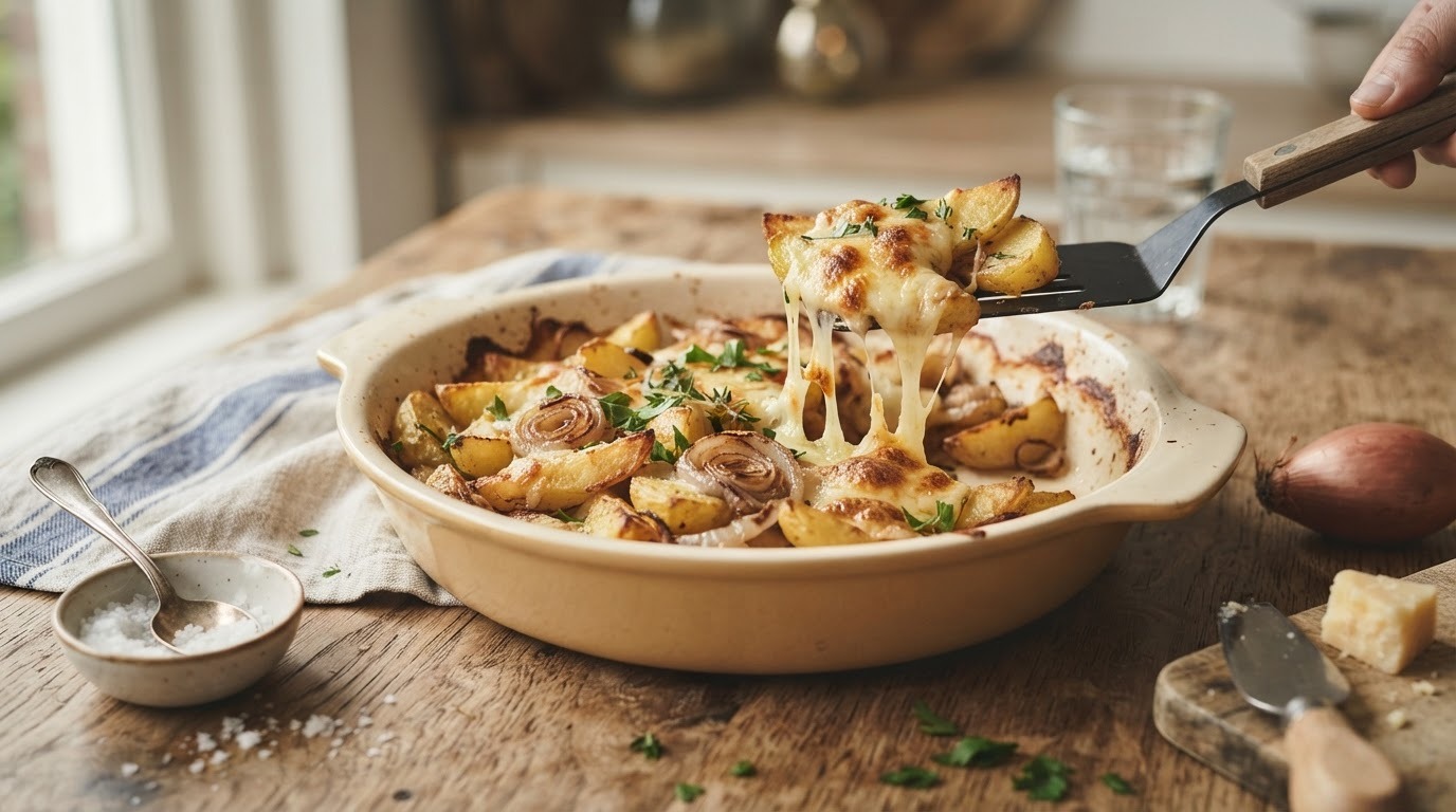 Gebakken aardappelen met sjalotjes
