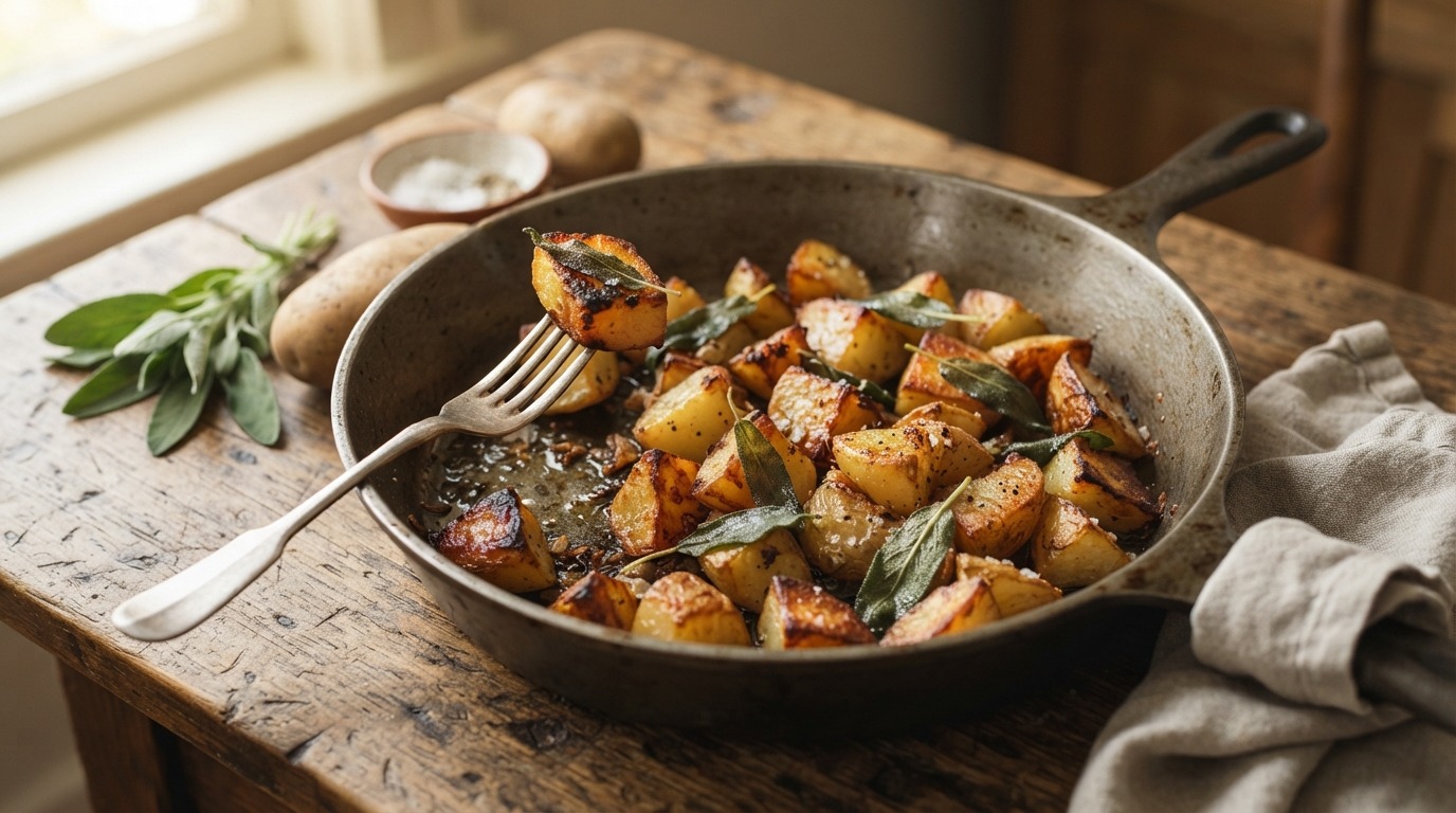 Gebakken aardappels met salie