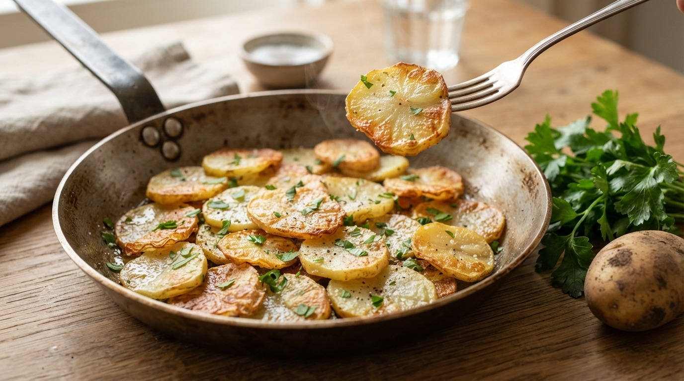 Gebakken aardappelschijfjes