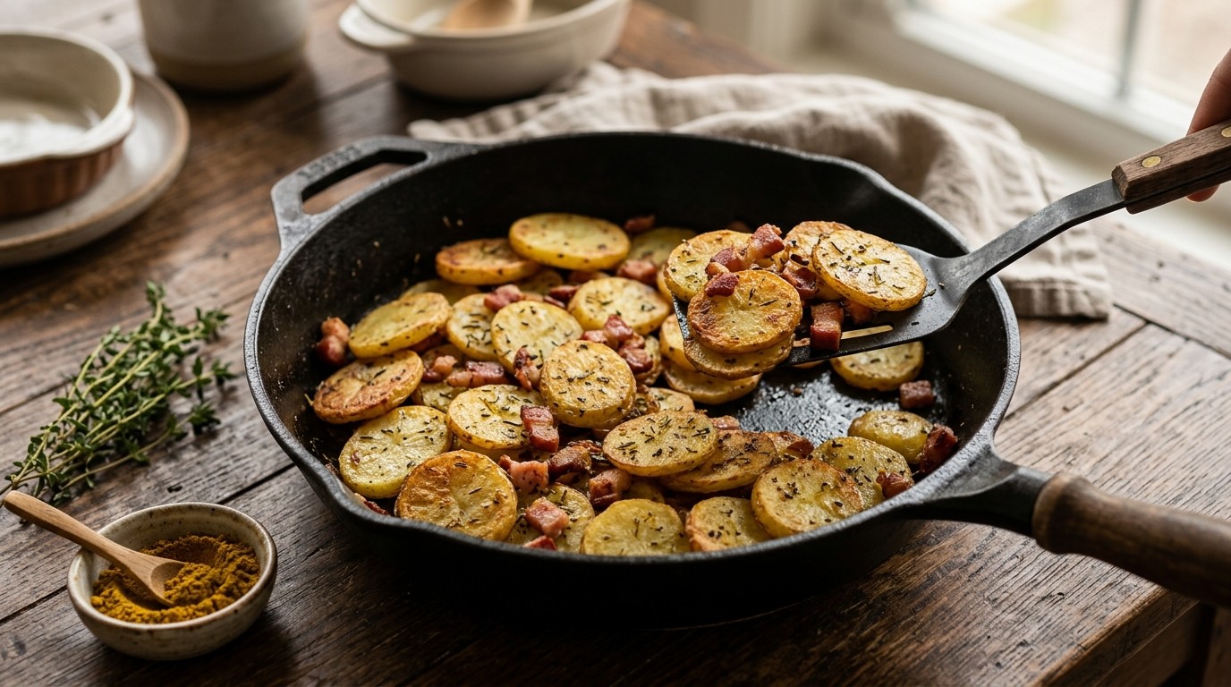 Gebakken aardappelschijfjes