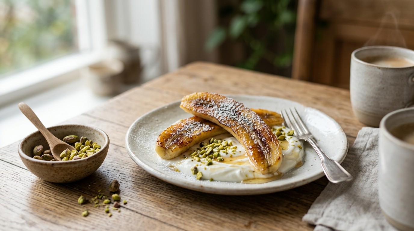 Gebakken Banaan met Honingyoghurt