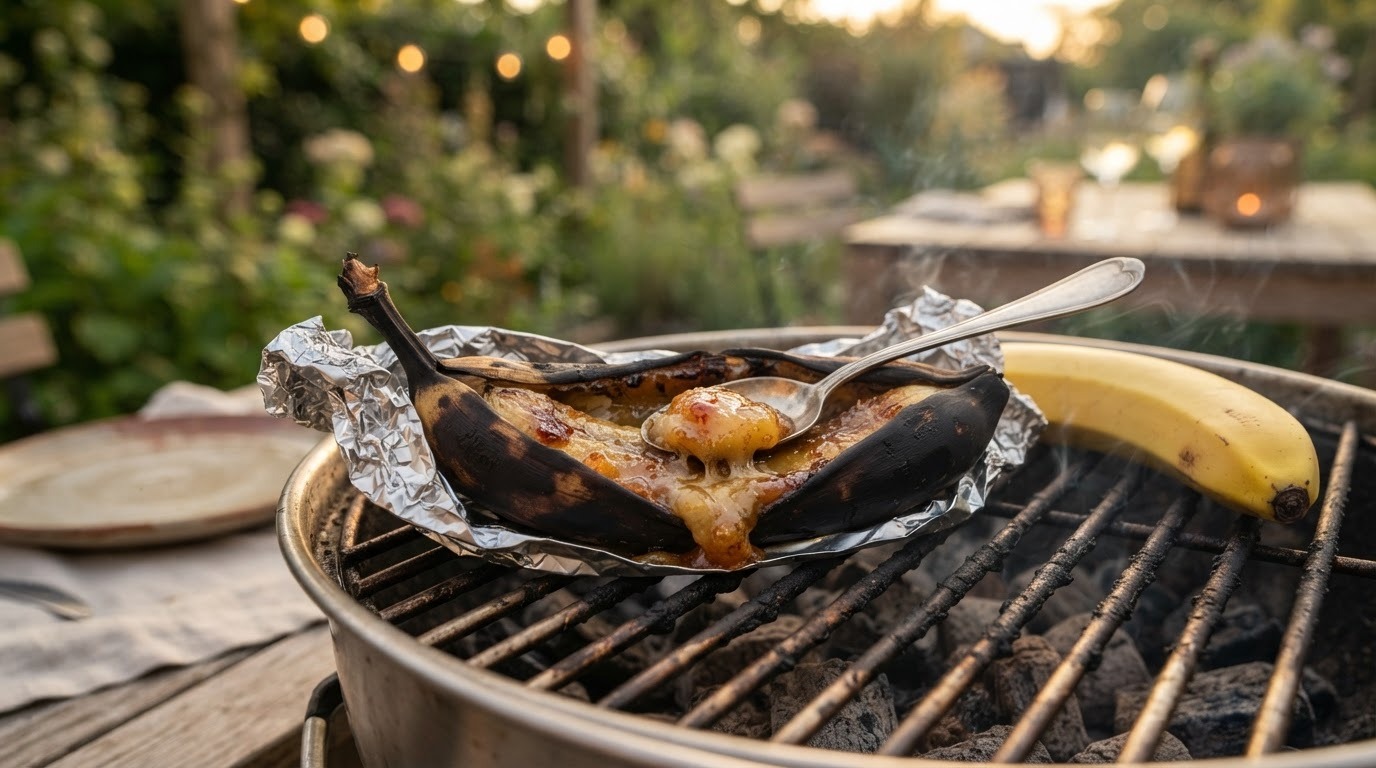Gebakken banaan op de BBQ