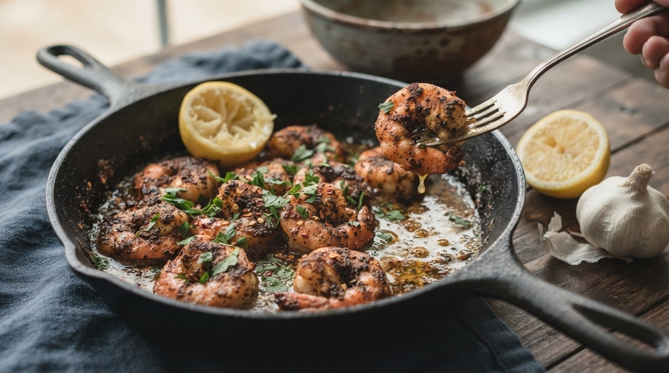 Gebakken Cajun Garnalen