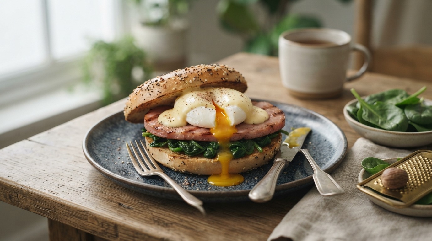Gebakken ei op z'n Amerikaans voor de brunch