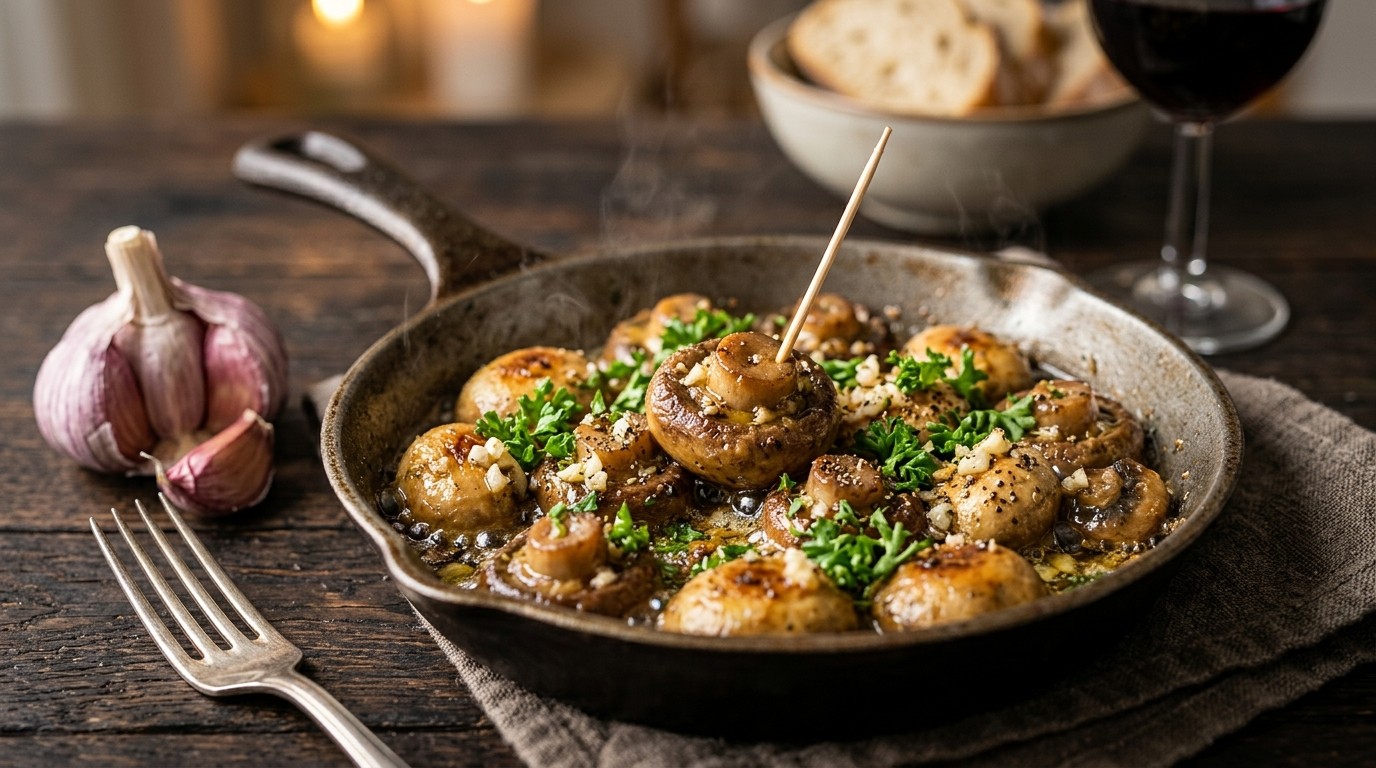 Gebakken Knoflookchampignons
