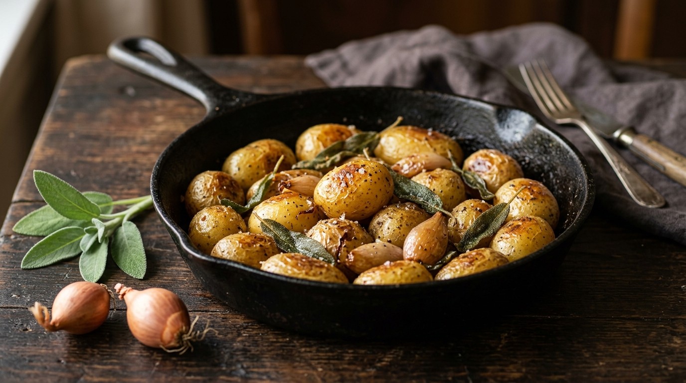 Gebakken Krieltjes met Salie en Sjalot