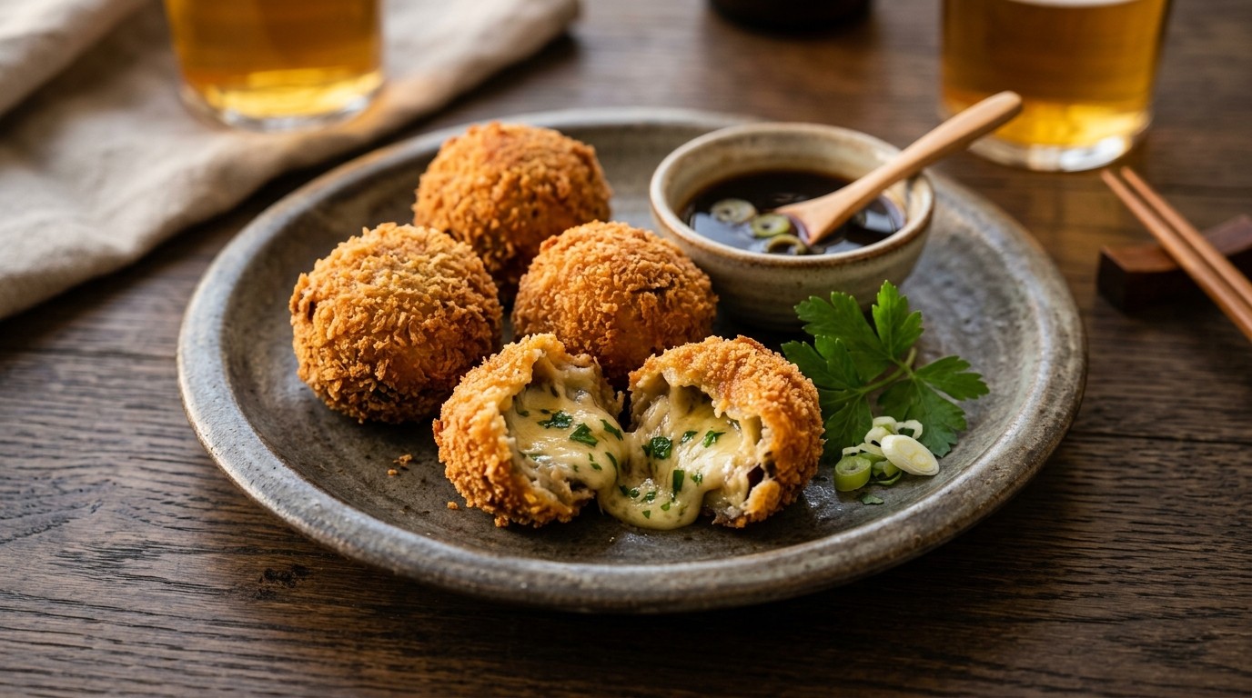 Gefrituurde aubergineballetjes