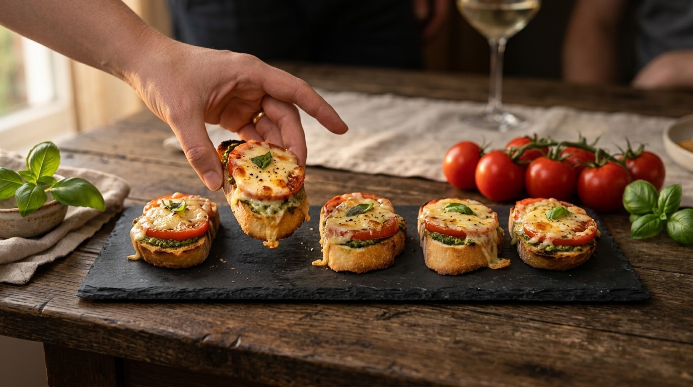 Gegratineerde crostini's