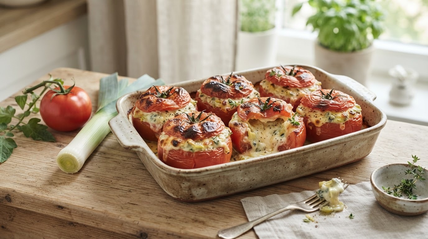 Gegratineerde gevulde tomaten
