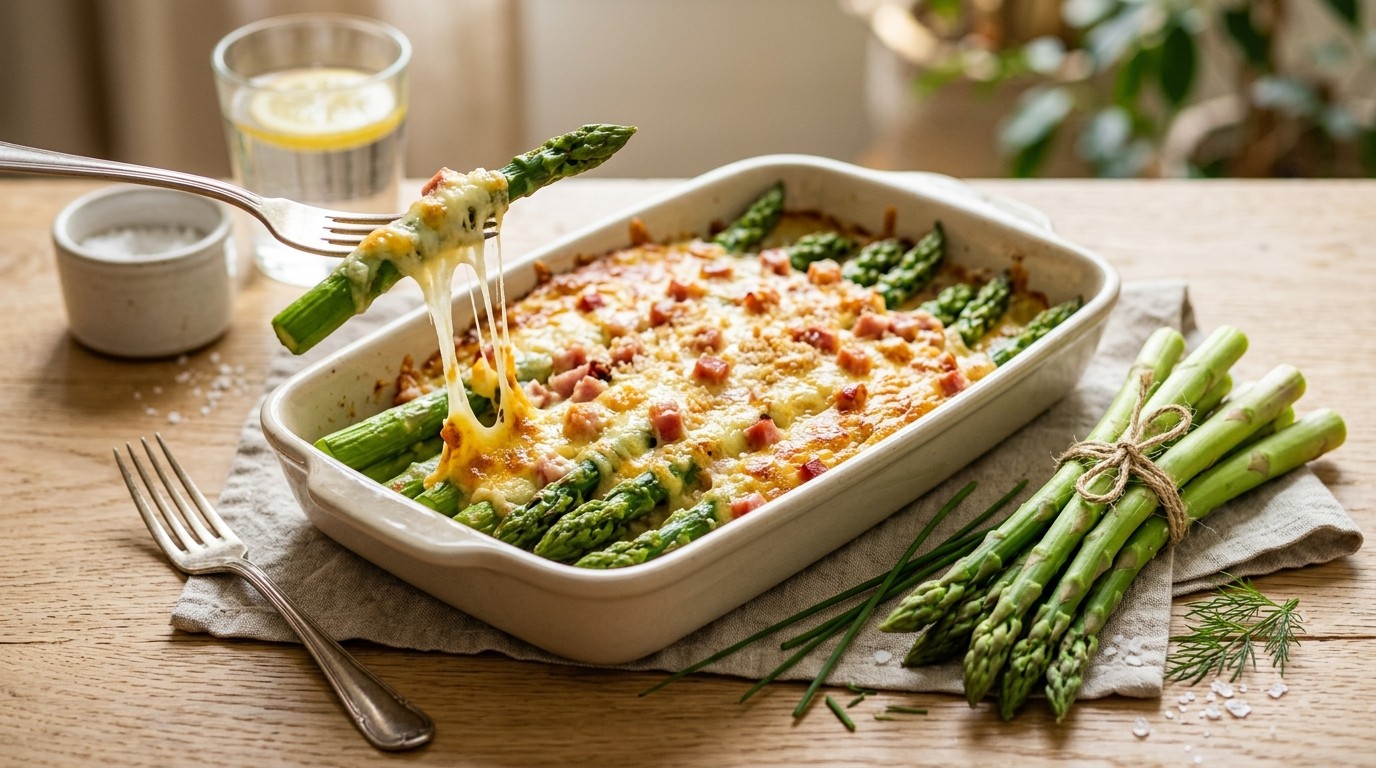 Gegratineerde Groene Asperges