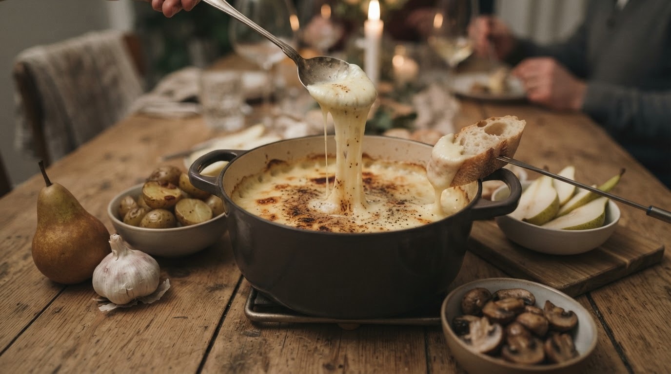 Gegratineerde kaasfondue uit de oven