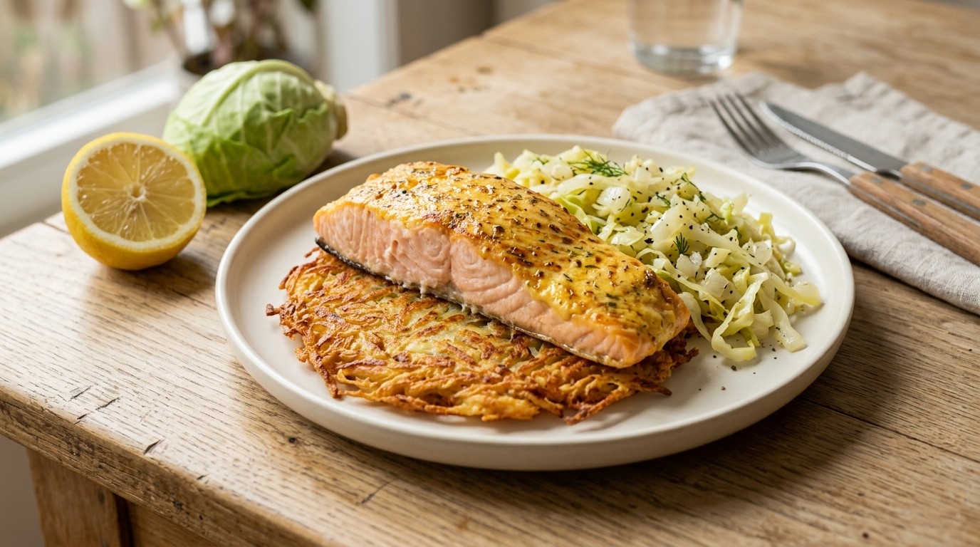 Gegratineerde Zalm met Rösti