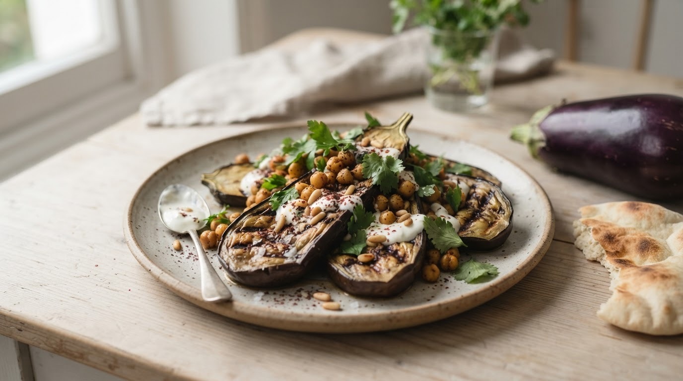 Gegrilde aubergines