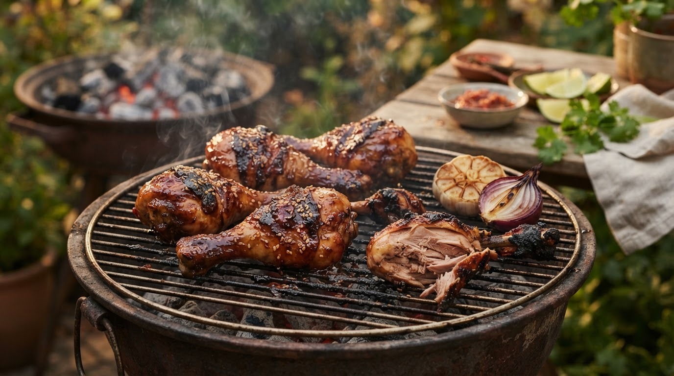 Gegrilde BBQ Kippenbouten