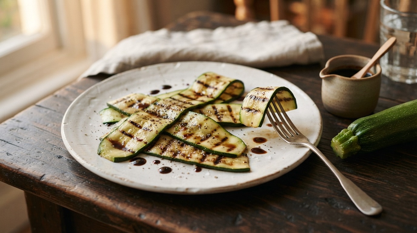 Gegrilde courgette met balsamico azijn