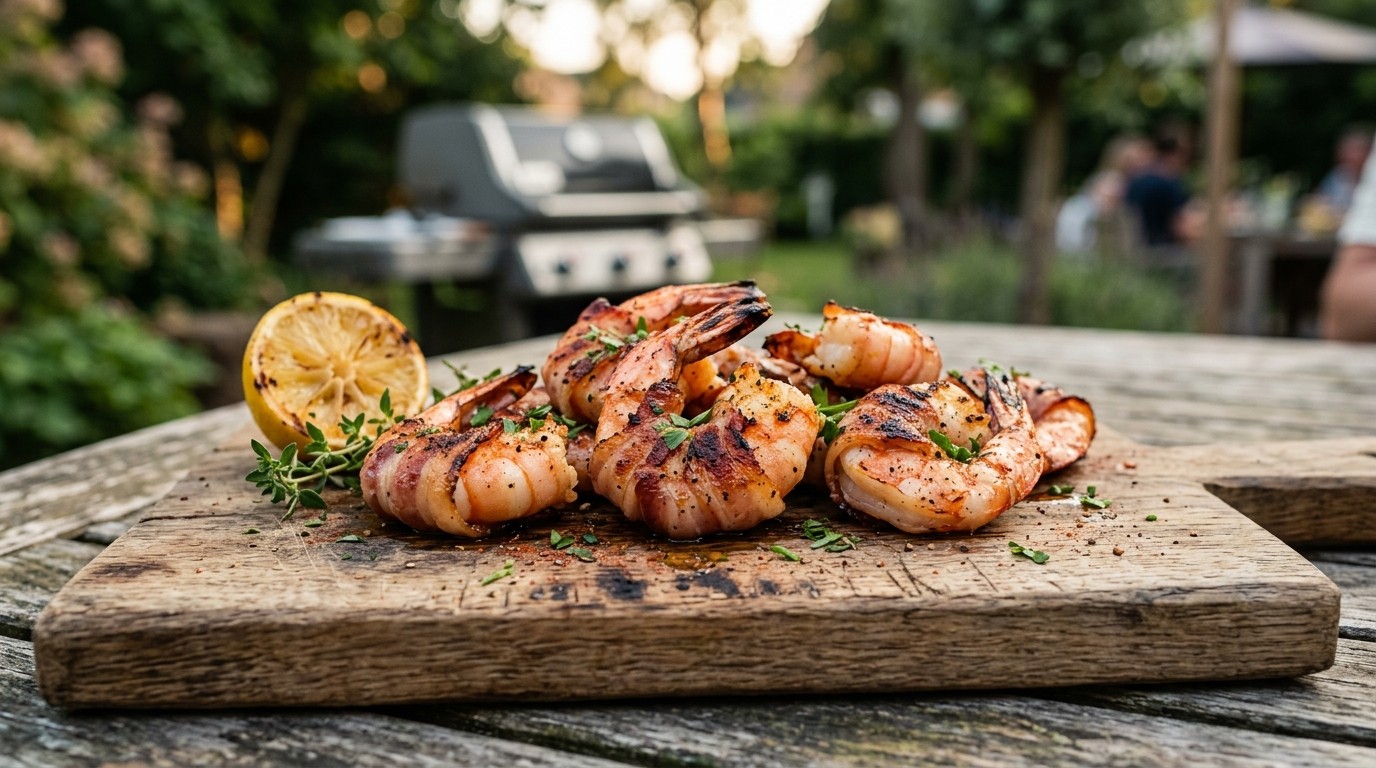 Gegrilde Garnalen met Bacon