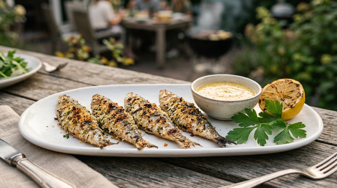 Gegrilde Sardientjes met Mosterdsaus