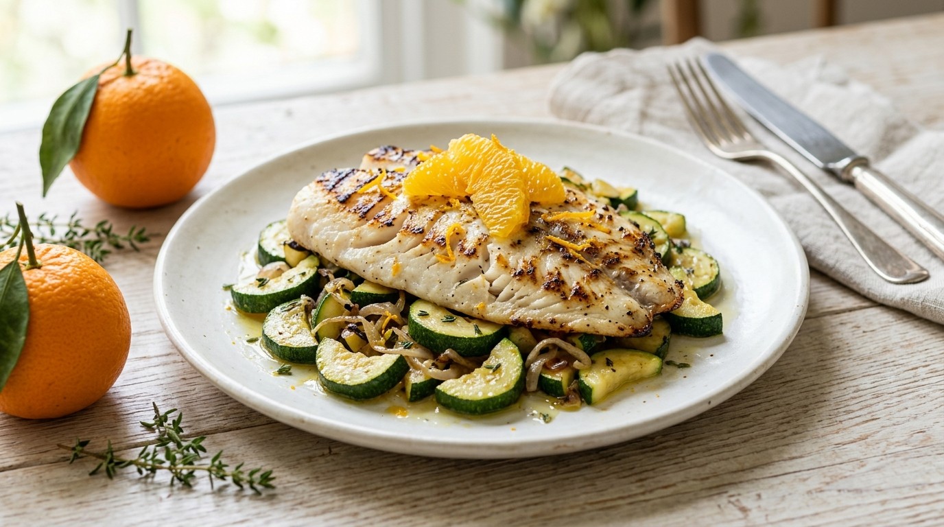 Gegrilde tilapia met courgette