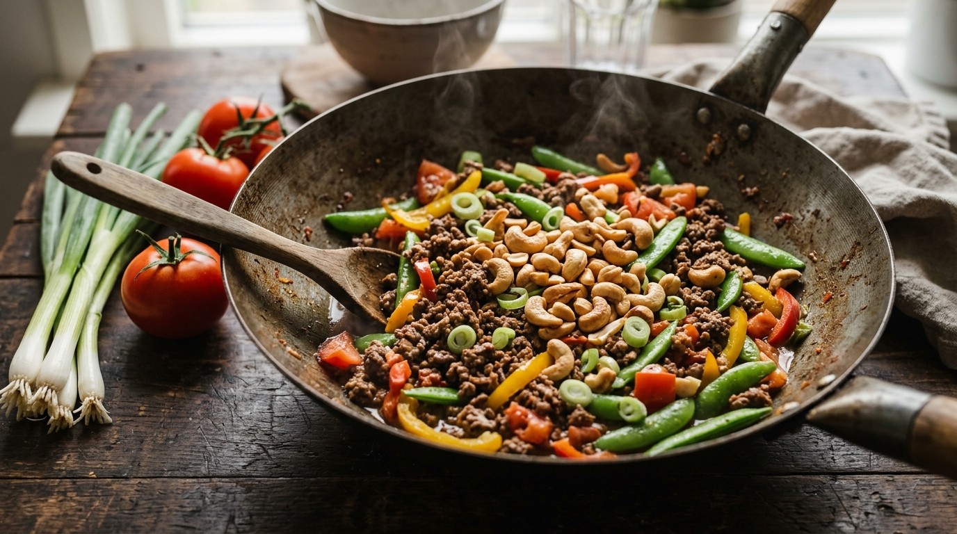 Gehakt met Boontjes en Cashews