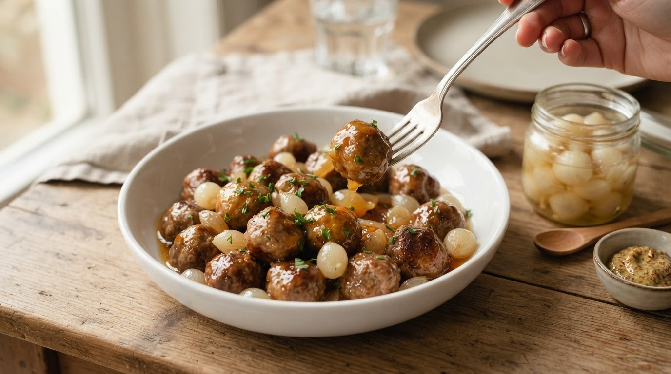 Gehaktballetjes in zoetzure saus