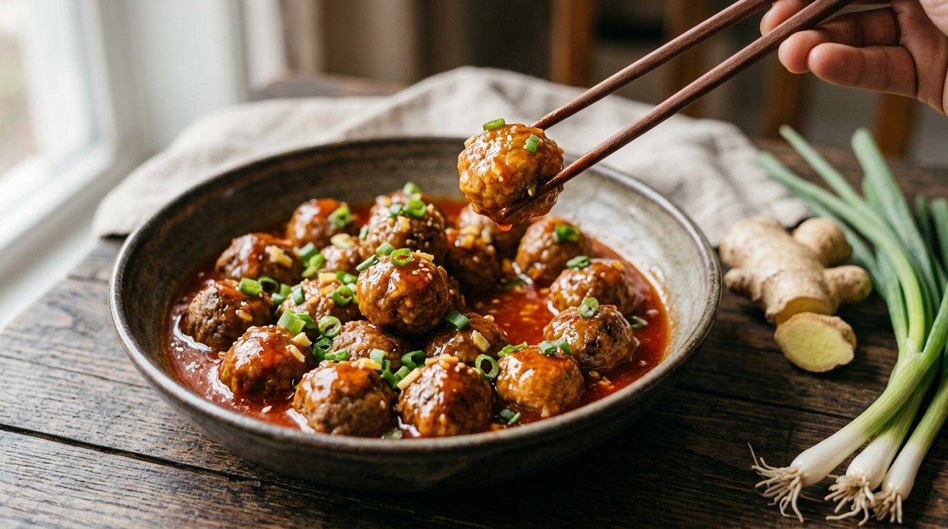 Gehaktballetjes in zoetzure saus
